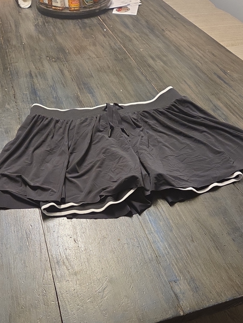 all in motion Black with Gray Pinstripe Active Skirt